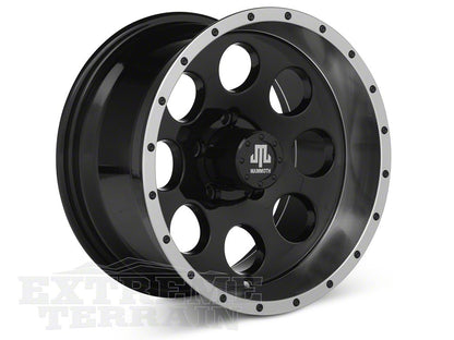 Mammoth 8 Simulated Beadlock Style Black Wheel; 15x8; -19mm Offset (84-01 Jeep Cherokee XJ)