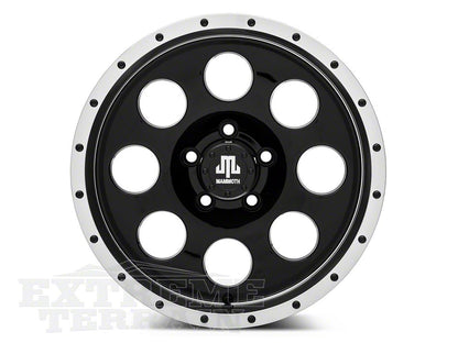 Mammoth 8 Simulated Beadlock Style Black Wheel; 16x8; 0mm Offset (84-01 Jeep Cherokee XJ)