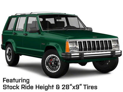 Mammoth 8 Simulated Beadlock Style Black Wheel; 16x8; 0mm Offset (84-01 Jeep Cherokee XJ)