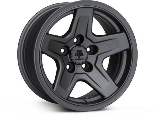 Mammoth Boulder Charcoal Wheel; 15x8; -19mm Offset (84-01 Jeep Cherokee XJ)