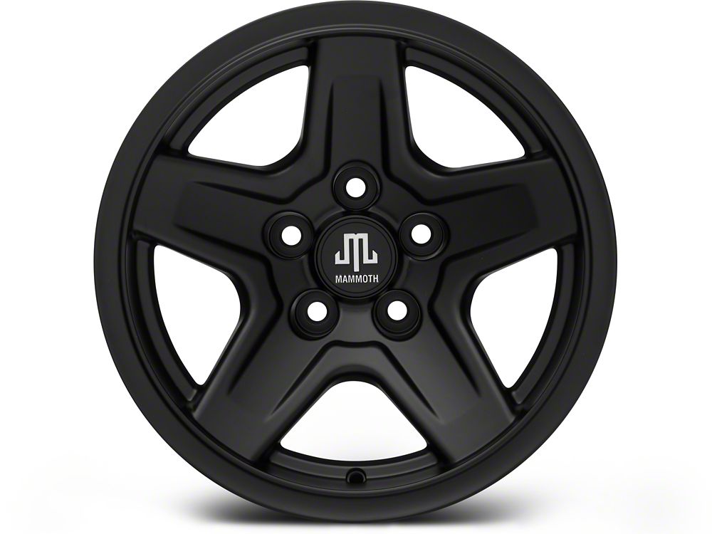 Mammoth Boulder Matte Black Wheel; 15x8; -19mm Offset (84-01 Jeep Cherokee XJ)