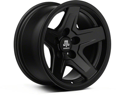 Mammoth Boulder Matte Black Wheel; 15x8; -19mm Offset (84-01 Jeep Cherokee XJ)