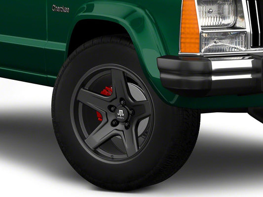 Mammoth Boulder Matte Black Wheel; 17x9; -6mm Offset (84-01 Jeep Cherokee XJ)