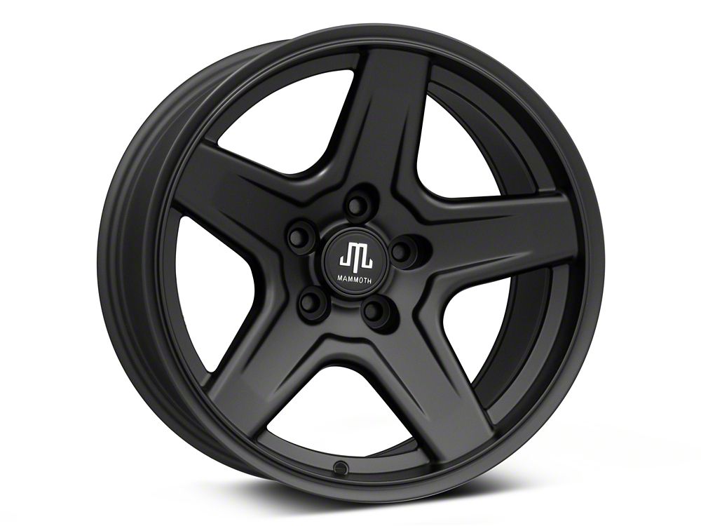 Mammoth Boulder Matte Black Wheel; 17x9; -6mm Offset (84-01 Jeep Cherokee XJ)