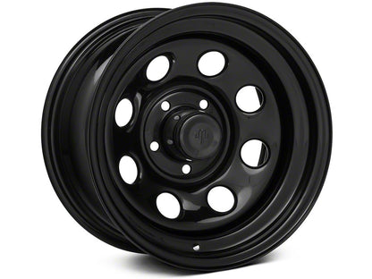 Mammoth D Window Black Steel Wheel; 15x8; -19mm Offset (84-01 Jeep Cherokee XJ)