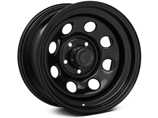 Mammoth D Window Black Steel Wheel; 15x8; -19mm Offset (84-01 Jeep Cherokee XJ)