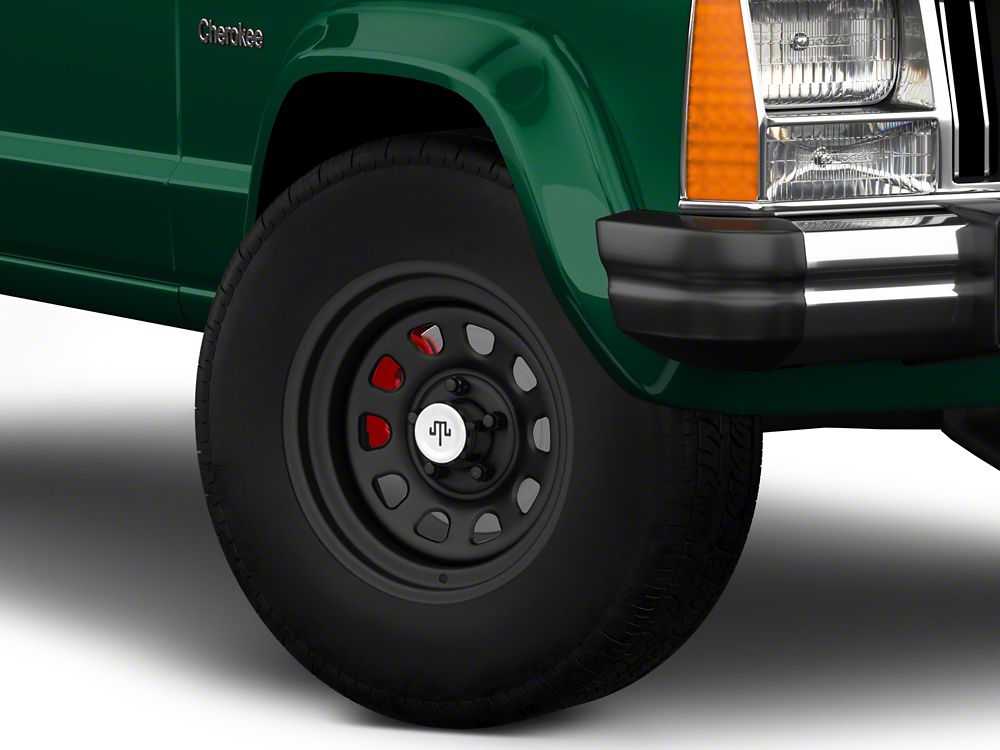 Mammoth Rims Mammoth D Window Steel Matte Black Wheel; 15x8; -19mm Offset (84-01 Je ...