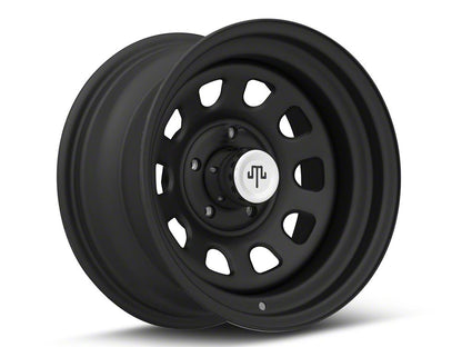 Mammoth D Window Steel Matte Black Wheel; 15x8; -19mm Offset (84-01 Jeep Cherokee XJ)