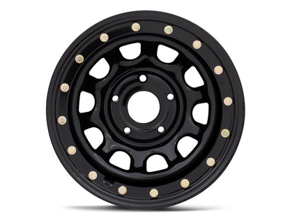 Mammoth D-Window Simulated Beadlock Gloss Black Wheel; 15x10; -44mm Offset (84-01 Jeep Cherokee XJ)